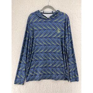 Googan Squad Fishing Hoodie Men's Medium Performance Navy Dart Long Sleeve